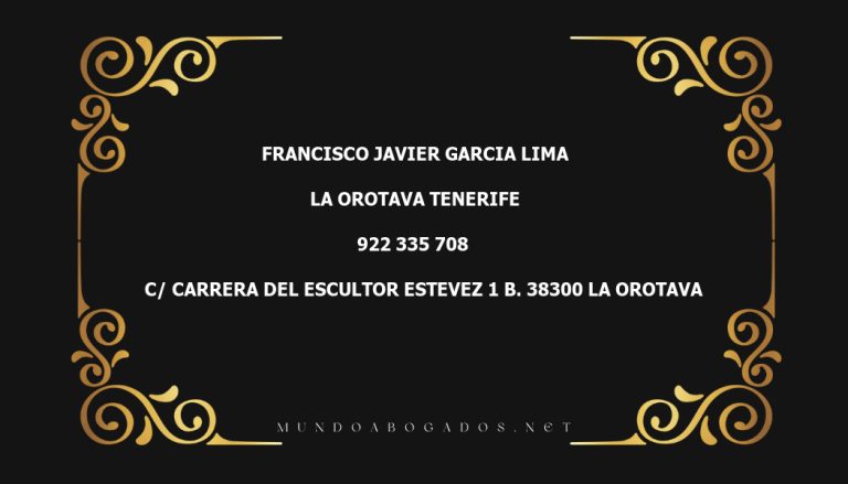 abogado Francisco Javier Garcia Lima en la localidad de La Orotava