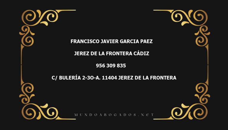 abogado Francisco Javier Garcia Paez en la localidad de Jerez de la Frontera