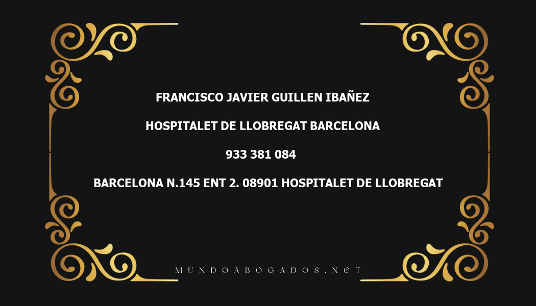 abogado Francisco Javier Guillen Ibañez en la localidad de Hospitalet de Llobregat