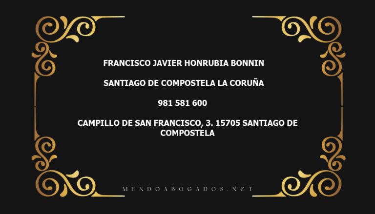 abogado Francisco Javier Honrubia Bonnin en la localidad de Santiago de Compostela