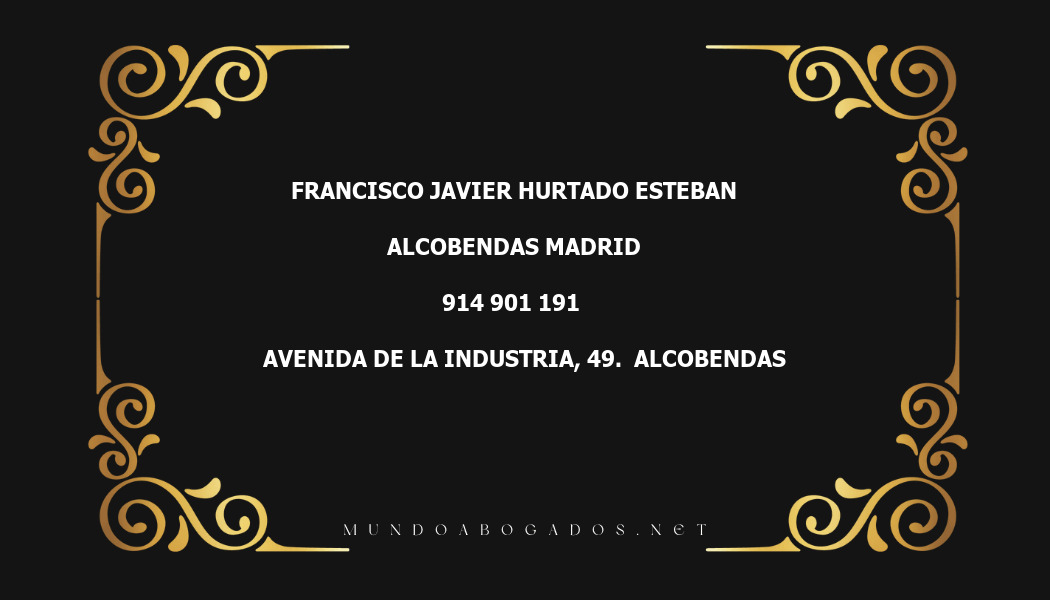 abogado Francisco Javier Hurtado Esteban en la localidad de Alcobendas