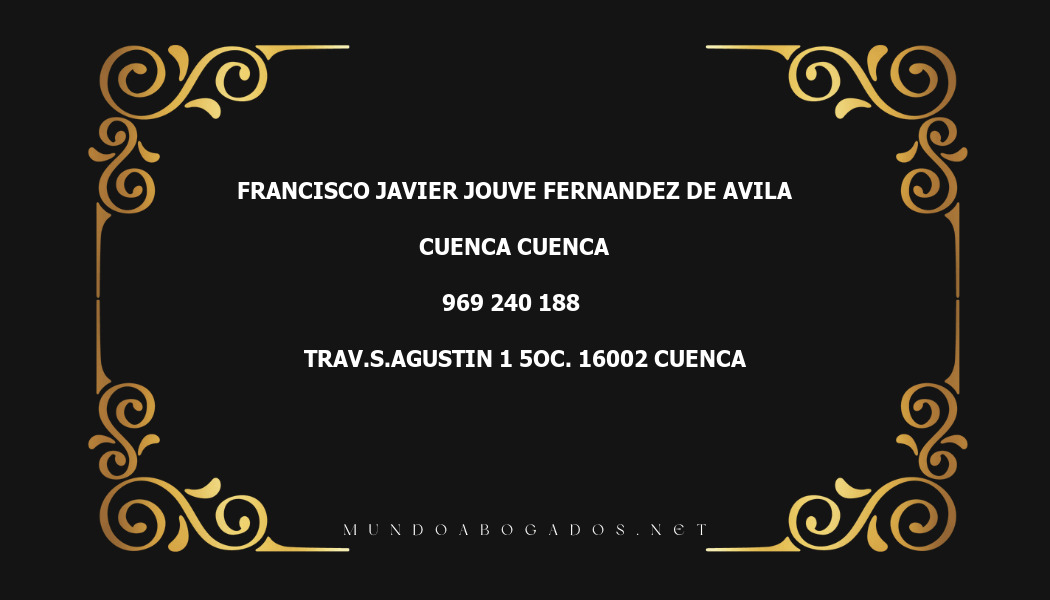 abogado Francisco Javier Jouve Fernandez De Avila en la localidad de Cuenca