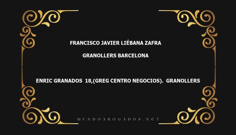 abogado Francisco Javier Liébana Zafra en la localidad de Granollers