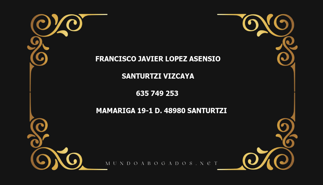 abogado Francisco Javier Lopez Asensio en la localidad de Santurtzi