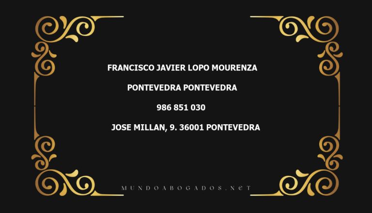 abogado Francisco Javier Lopo Mourenza en la localidad de Pontevedra