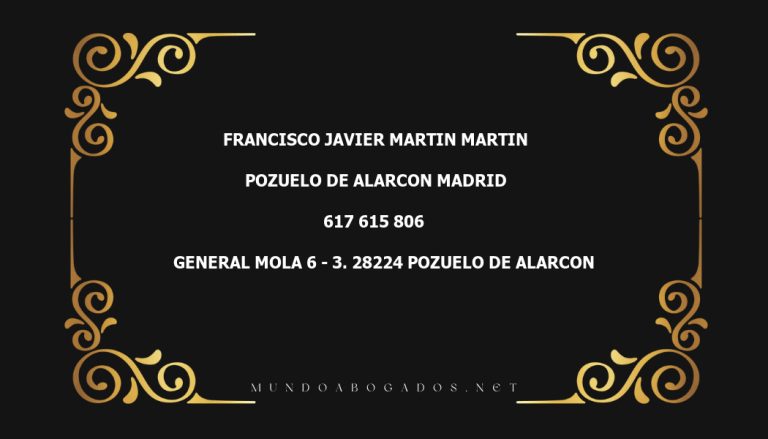 abogado Francisco Javier Martin Martin en la localidad de Pozuelo de Alarcon