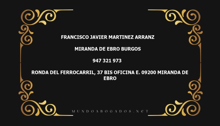 abogado Francisco Javier Martinez Arranz en la localidad de Miranda de Ebro