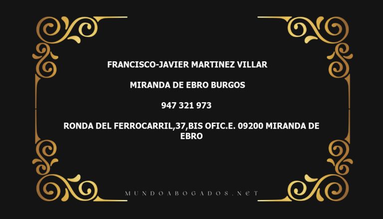 abogado Francisco-Javier Martinez Villar en la localidad de Miranda de Ebro