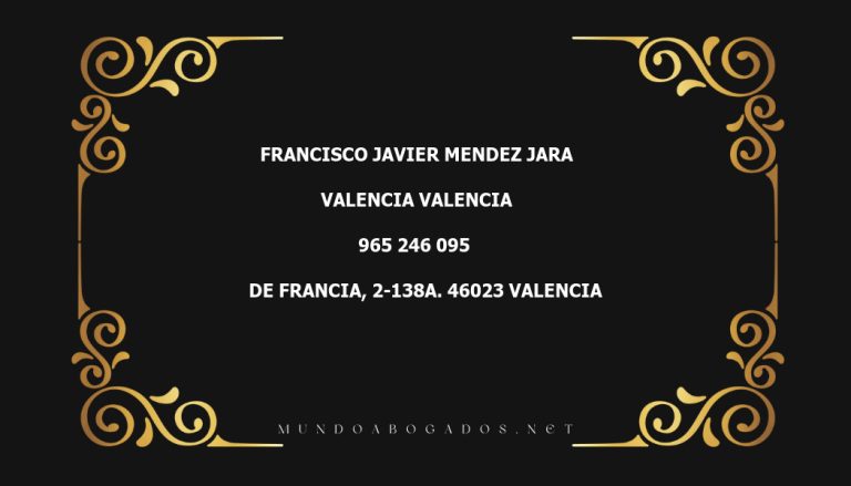 abogado Francisco Javier Mendez Jara en la localidad de Valencia