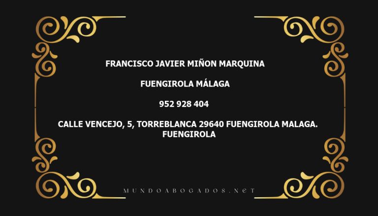 abogado Francisco Javier Miñon Marquina en la localidad de Fuengirola