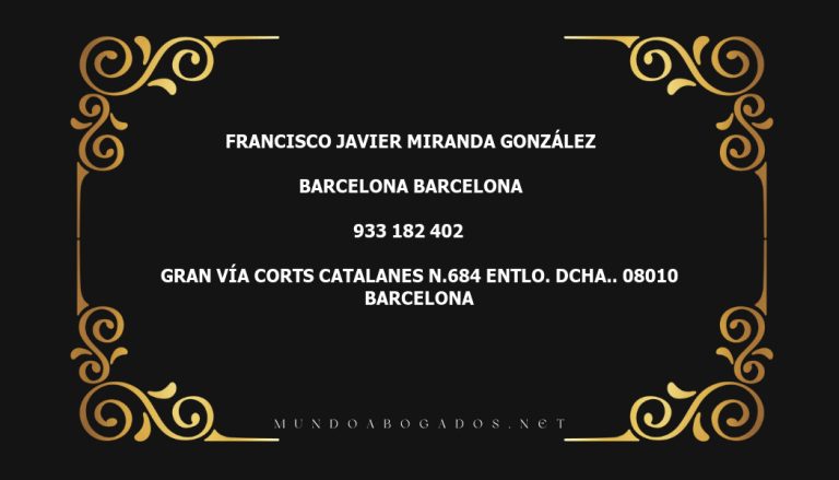 abogado Francisco Javier Miranda González en la localidad de Barcelona