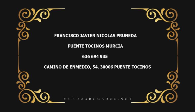 abogado Francisco Javier Nicolas Pruneda en la localidad de Puente Tocinos