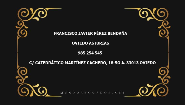 abogado Francisco Javier Pérez Bendaña en la localidad de Oviedo