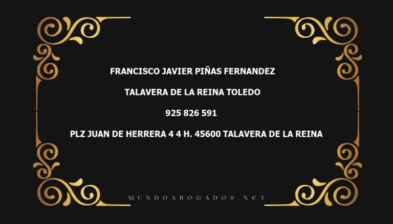 abogado Francisco Javier Piñas Fernandez en la localidad de Talavera de la Reina