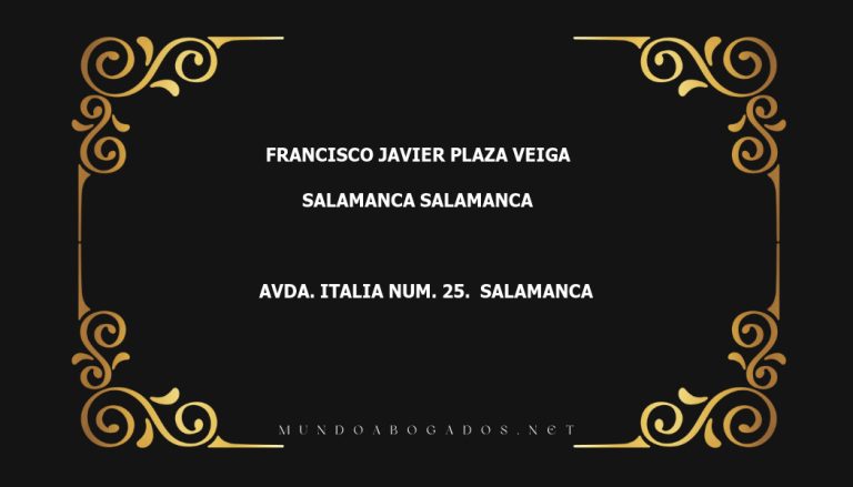 abogado Francisco Javier Plaza Veiga en la localidad de Salamanca