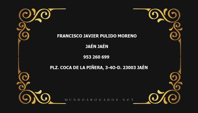 abogado Francisco Javier Pulido Moreno en la localidad de Jaén