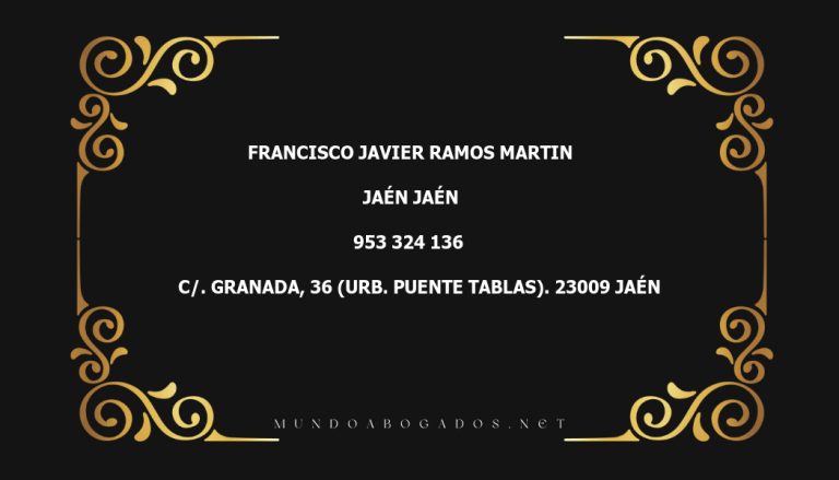 abogado Francisco Javier Ramos Martin en la localidad de Jaén