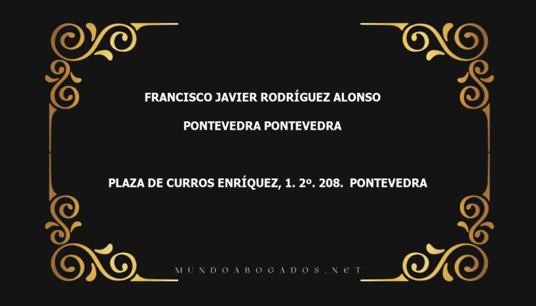 abogado Francisco Javier Rodríguez Alonso en la localidad de Pontevedra