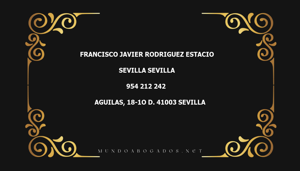 abogado Francisco Javier Rodriguez Estacio en la localidad de Sevilla