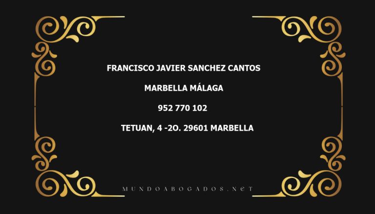 abogado Francisco Javier Sanchez Cantos en la localidad de Marbella