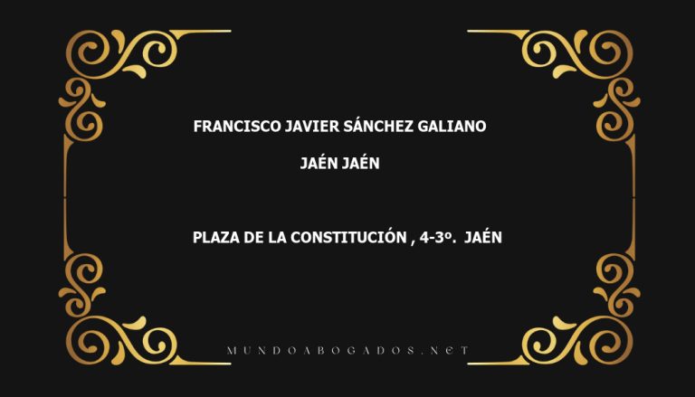 abogado Francisco Javier Sánchez Galiano en la localidad de Jaén