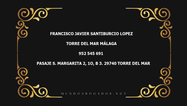 abogado Francisco Javier Santiburcio Lopez en la localidad de Torre del Mar