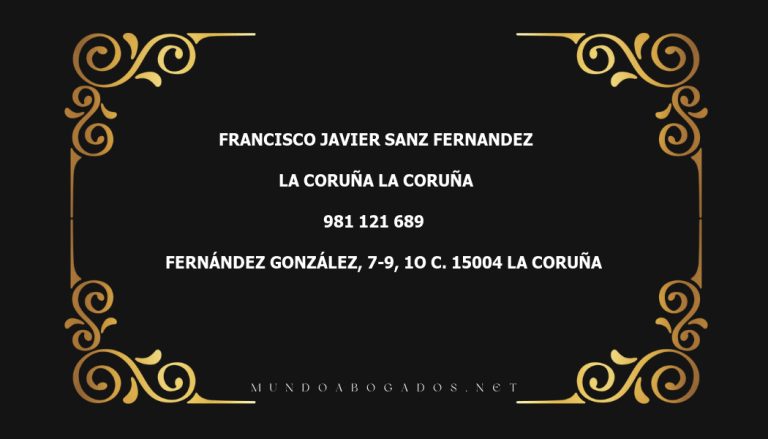 abogado Francisco Javier Sanz Fernandez en la localidad de La Coruña