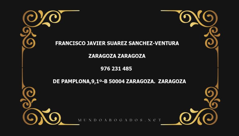 abogado Francisco Javier Suarez Sanchez-Ventura en la localidad de Zaragoza