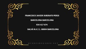 abogado Francisco Javier Subirats Peris en la localidad de Barcelona