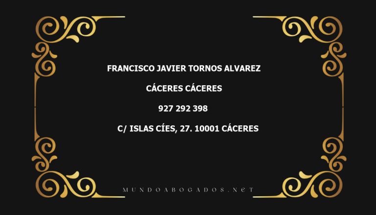 abogado Francisco Javier Tornos Alvarez en la localidad de Cáceres