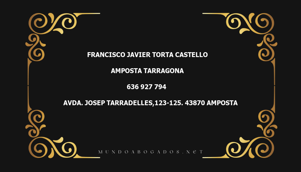 abogado Francisco Javier Torta Castello en la localidad de Amposta