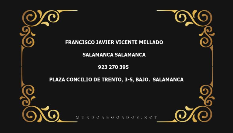 abogado Francisco Javier Vicente Mellado en la localidad de Salamanca