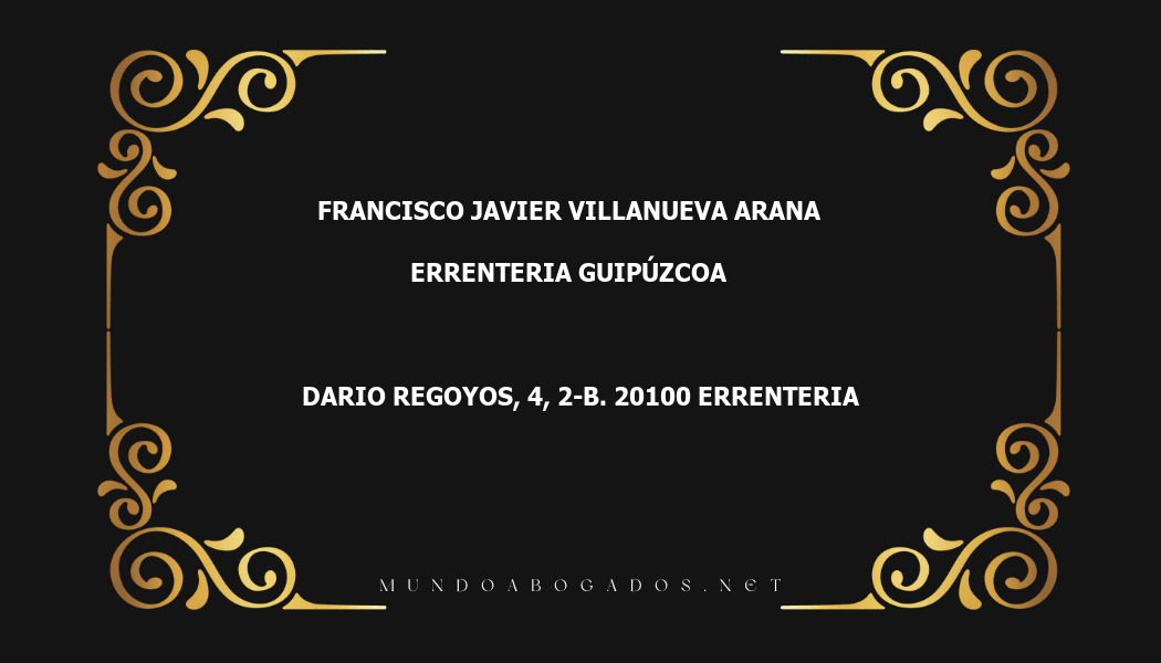 abogado Francisco Javier Villanueva Arana en la localidad de Errenteria