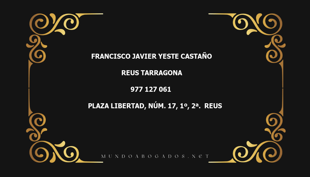 abogado Francisco Javier Yeste Castaño en la localidad de Reus