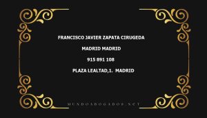 abogado Francisco Javier Zapata Cirugeda en la localidad de Madrid