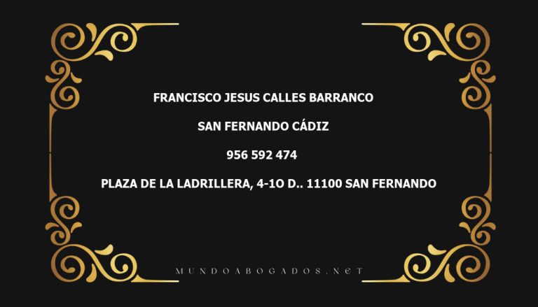 abogado Francisco Jesus Calles Barranco en la localidad de San Fernando