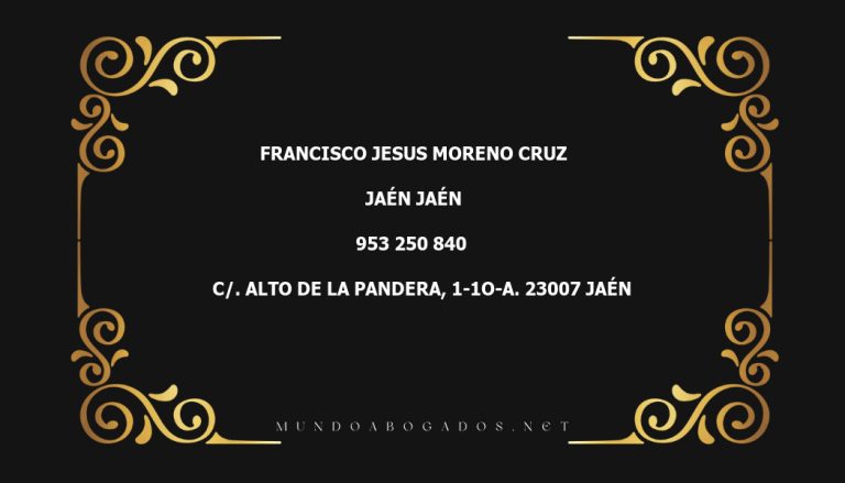 abogado Francisco Jesus Moreno Cruz en la localidad de Jaén