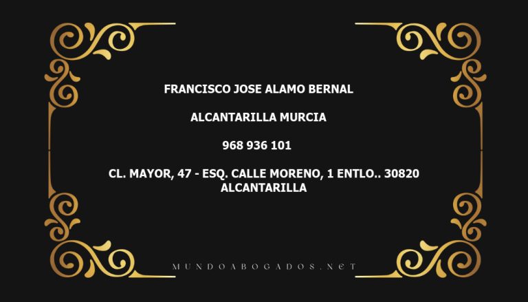 abogado Francisco Jose Alamo Bernal en la localidad de Alcantarilla