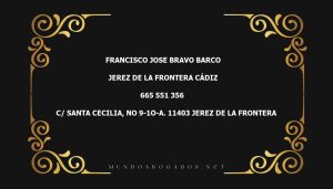 abogado Francisco Jose Bravo Barco en la localidad de Jerez de la Frontera