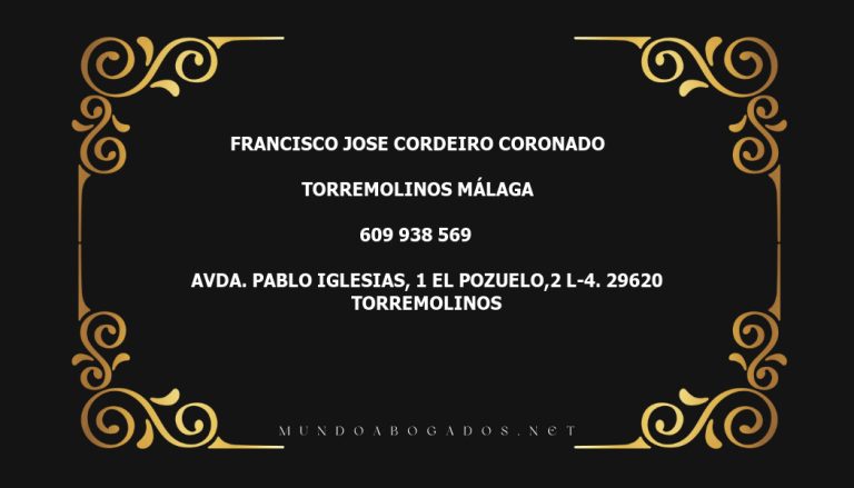 abogado Francisco Jose Cordeiro Coronado en la localidad de Torremolinos