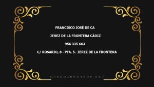 abogado Francisco José De Ca en la localidad de Jerez de la Frontera