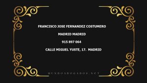 abogado Francisco Jose Fernandez Costumero en la localidad de Madrid