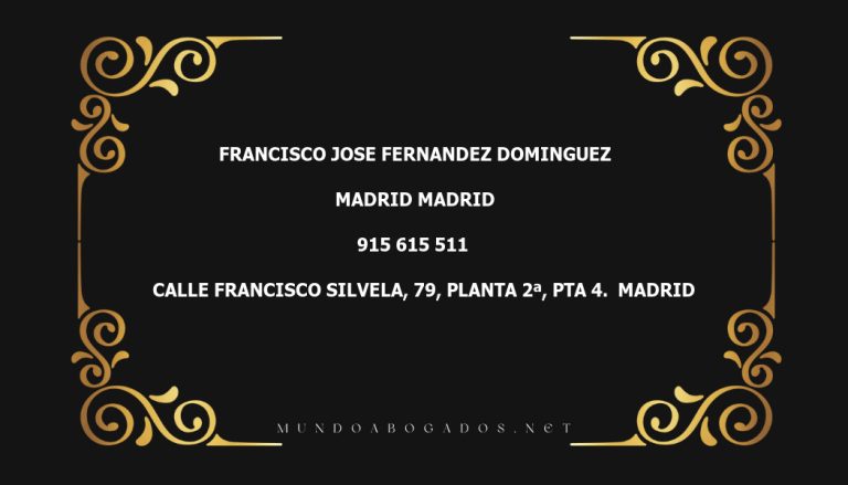 abogado Francisco Jose Fernandez Dominguez en la localidad de Madrid