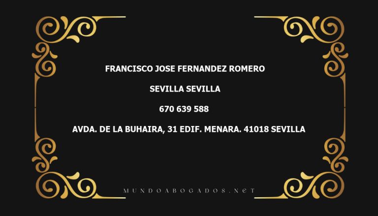 abogado Francisco Jose Fernandez Romero en la localidad de Sevilla