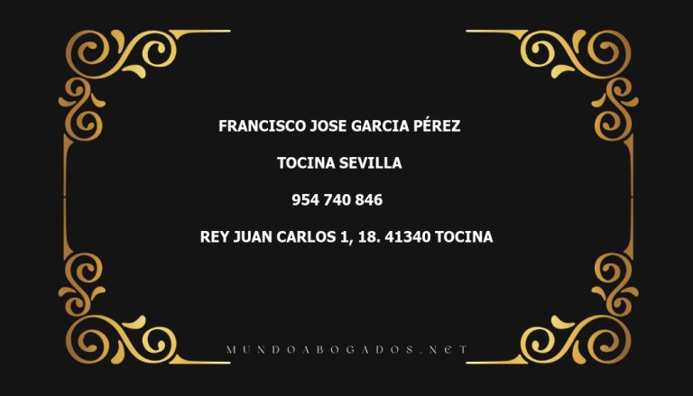 abogado Francisco Jose Garcia Pérez en la localidad de Tocina