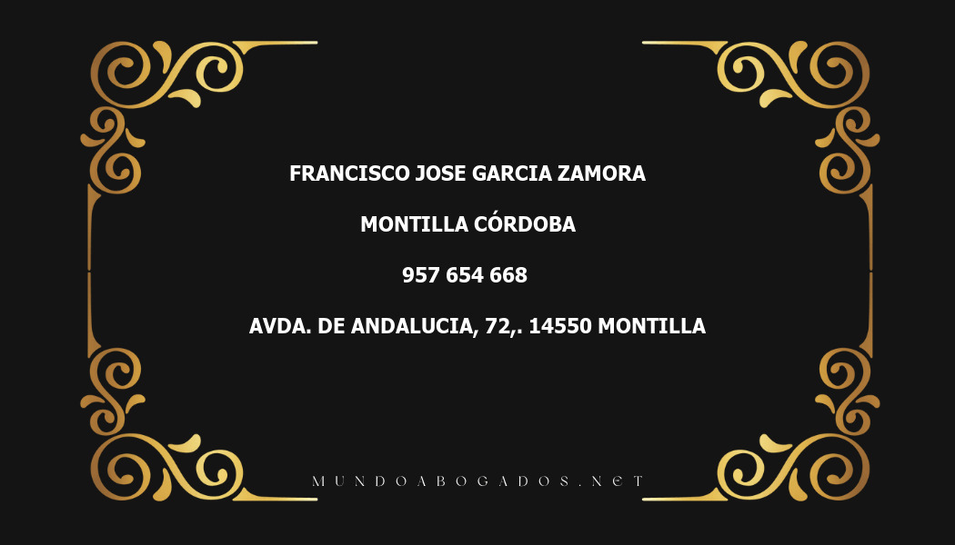 abogado Francisco Jose Garcia Zamora en la localidad de Montilla