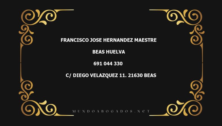 abogado Francisco Jose Hernandez Maestre en la localidad de Beas