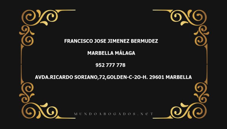 abogado Francisco Jose Jimenez Bermudez en la localidad de Marbella