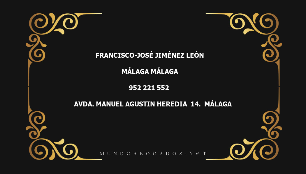 abogado Francisco-José Jiménez León en la localidad de Málaga