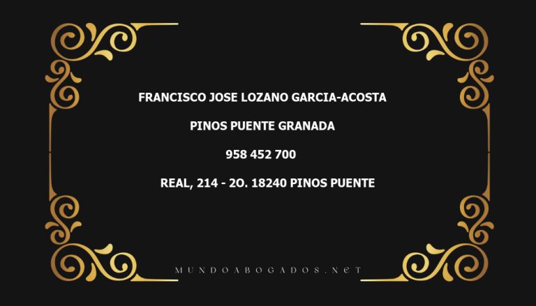 abogado Francisco Jose Lozano Garcia-Acosta en la localidad de Pinos Puente